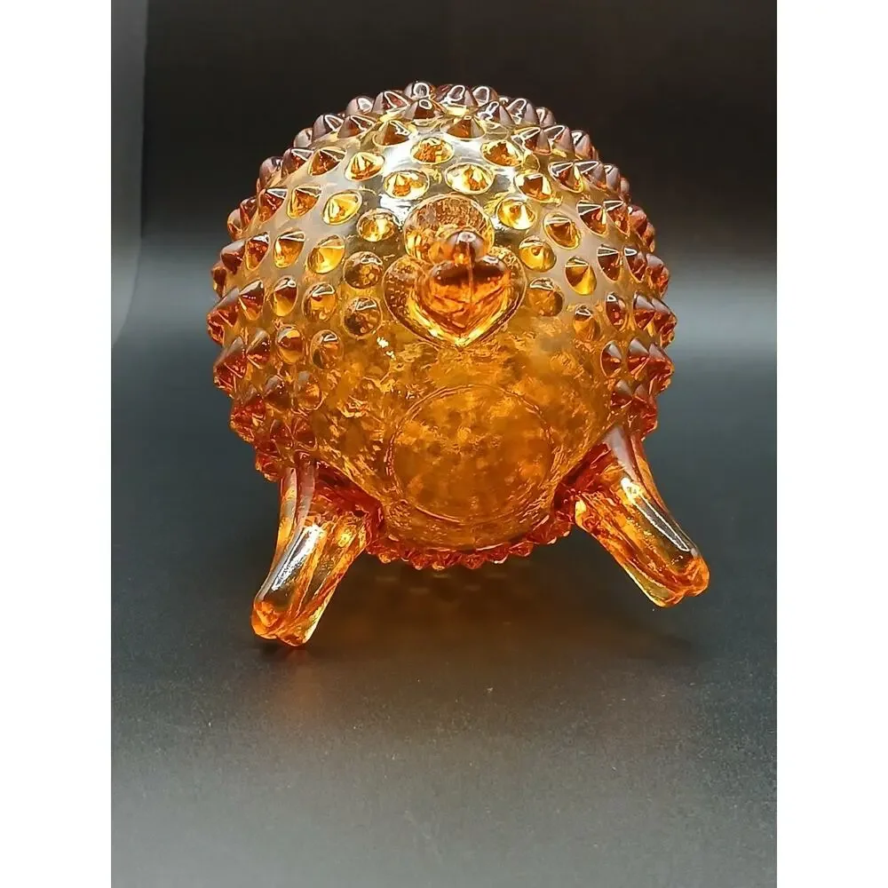 Vintage Fenton Amberina Hobnail 3-Footed Egg Rose Bowl Vase 5